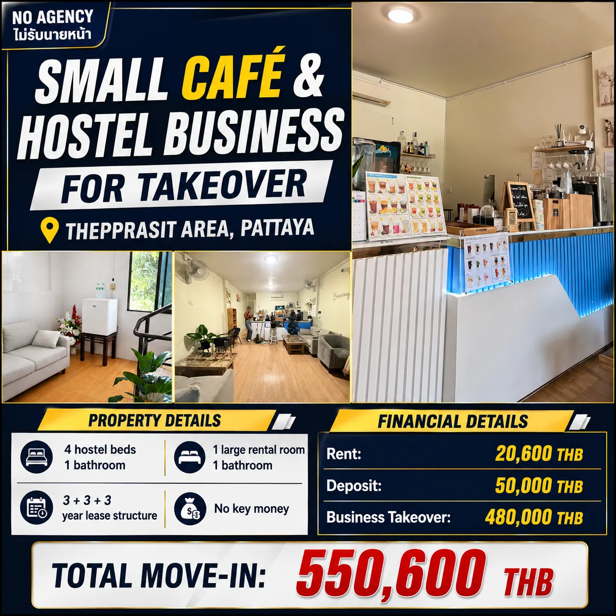 SMALL CAFÉ & HOSTEL BUSINESS FOR TAKEOVER – THEPPRASIT AREA, PATTAYA