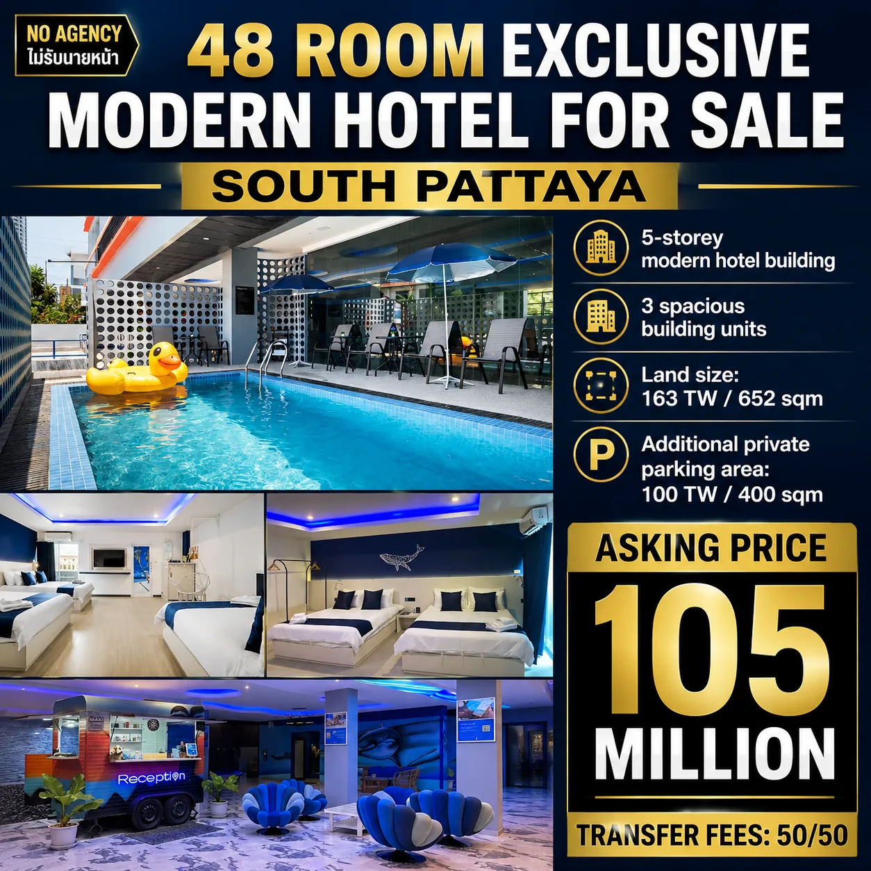 48 Room EXCLUSIVE MODERN HOTEL FOR SALE – SOUTH PATTAYA