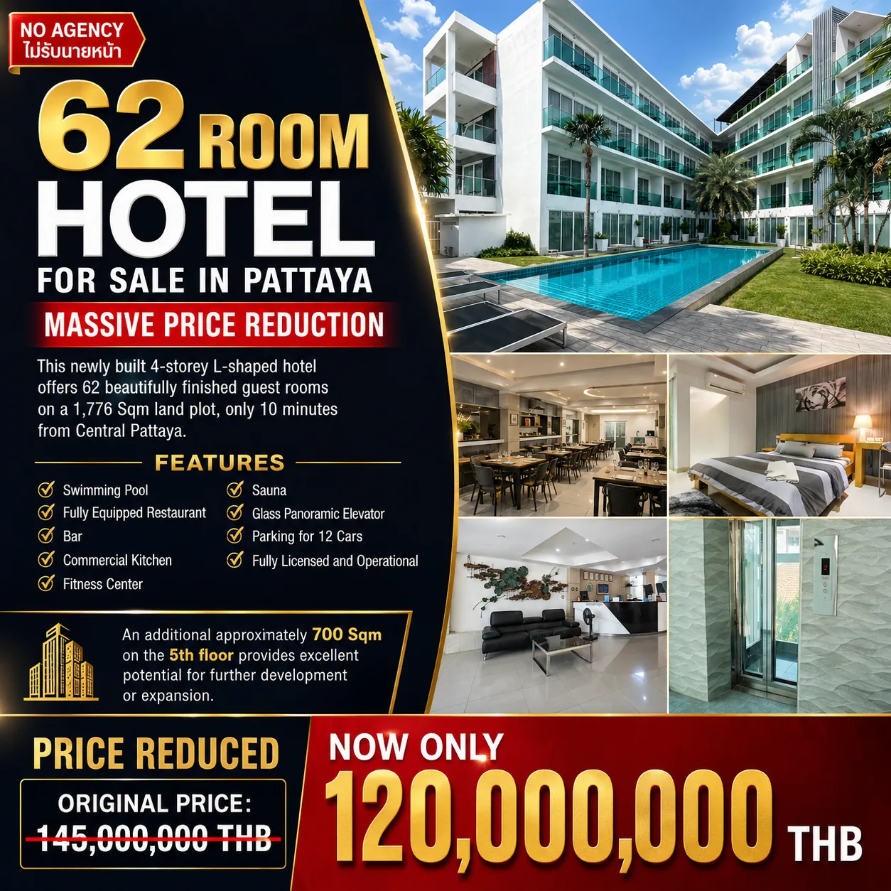 62 Room HOTEL FOR SALE IN Central  PATTAYA – MASSIVE PRICE REDUCTION